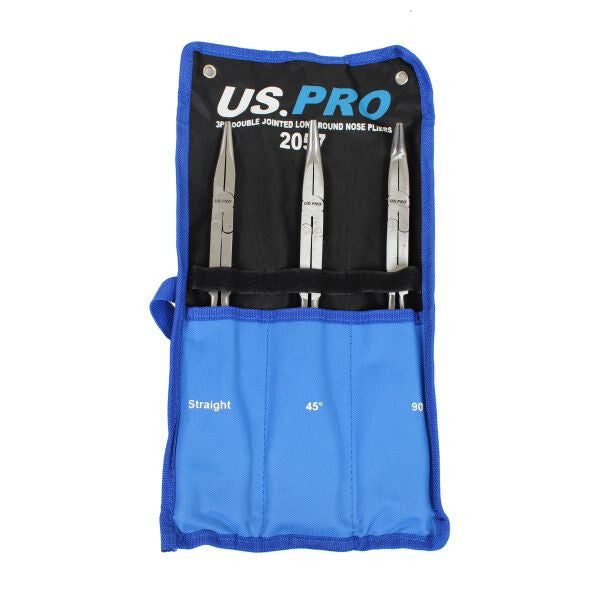 US PRO 3PC DOUBLE JOINTED LONG NOSE PLIERS - SBW Trading Limited