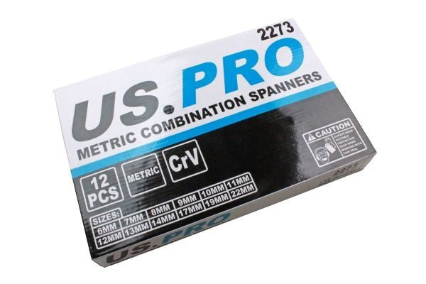 US PRO 12PC METRIC COMBINATION SPANNERS - FOAM TRAY - SBW Trading Limited