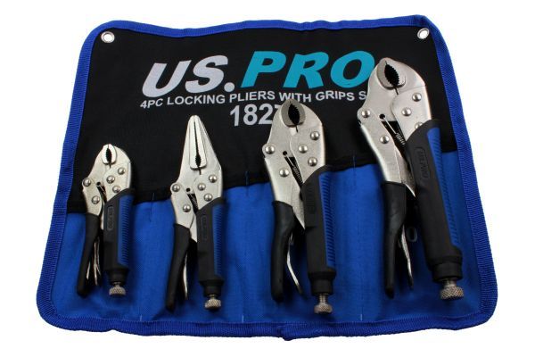 US PRO 4PC LOCKING PLIERS WITH GRIPS SET - SBW Trading Limited