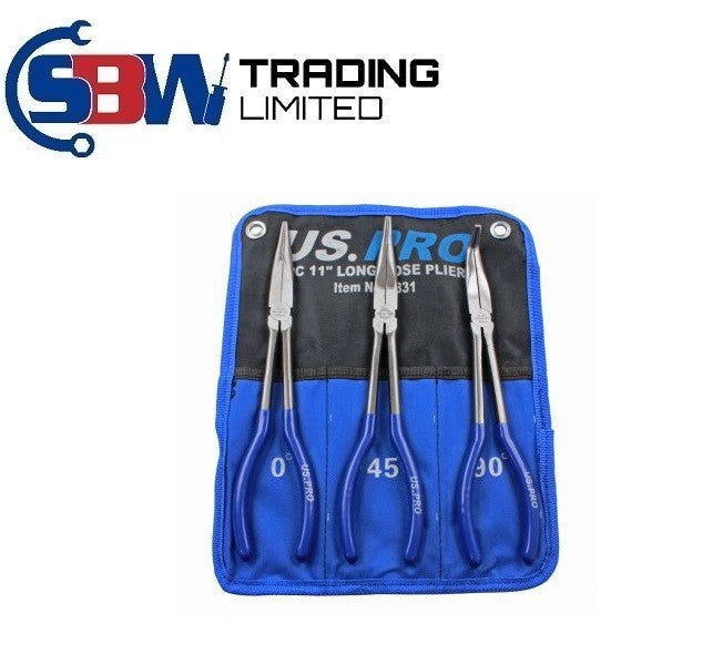 US PRO 3PC 11" LONG NOSE PLIERS - SBW Trading Limited