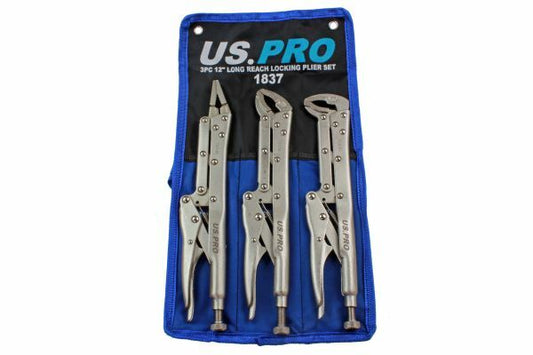 US PRO 3PC 12" LONG REACH LOCKING PLIER SET - SBW Trading Limited