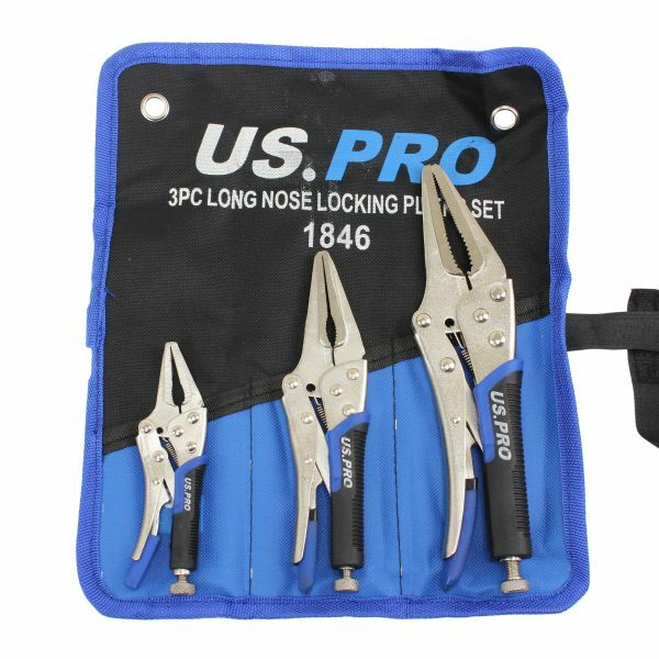 US PRO 3PC LONG NOSE PLIERS SET WITH SOFT GRIP HANDLES - SBW Trading Limited
