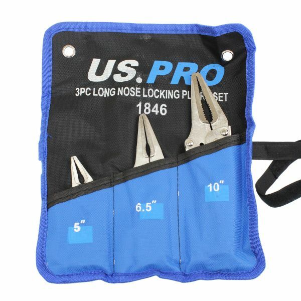 US PRO 3PC LONG NOSE PLIERS SET WITH SOFT GRIP HANDLES - SBW Trading Limited