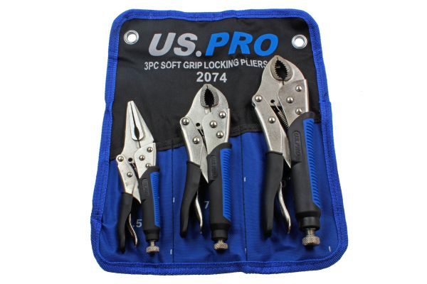 US PRO 3PC SOFT GRIP LOCKING PLIERS SET - SBW Trading Limited