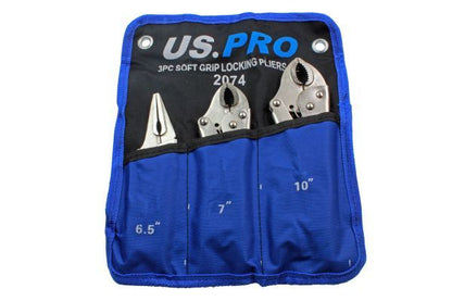 US PRO 3PC SOFT GRIP LOCKING PLIERS SET - SBW Trading Limited