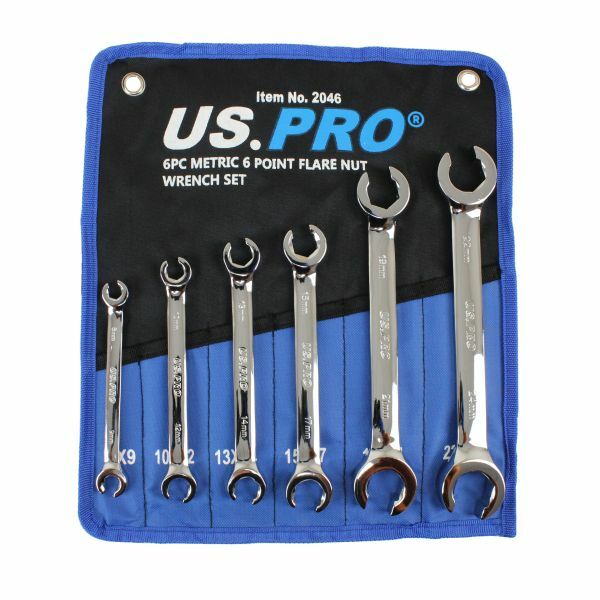US PRO 6PC METRIC 6 POINT FLARE NUT WRENCH SET - SBW Trading Limited