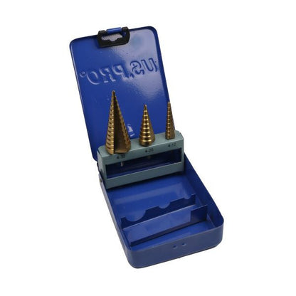 US PRO 3PCS HSS STEP DRILL TITANIUM COATED - SBW Trading Limited