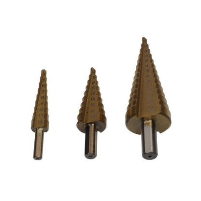 US PRO 3PCS HSS STEP DRILL TITANIUM COATED - SBW Trading Limited