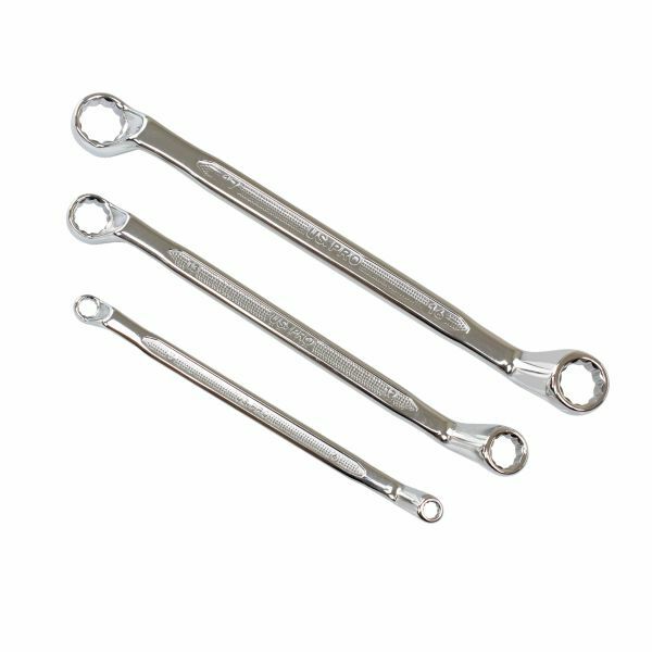 US PRO 7PC DOUBLE OFFSET RING SPANNER SET 6-19MM 75DEG - SBW Trading Limited