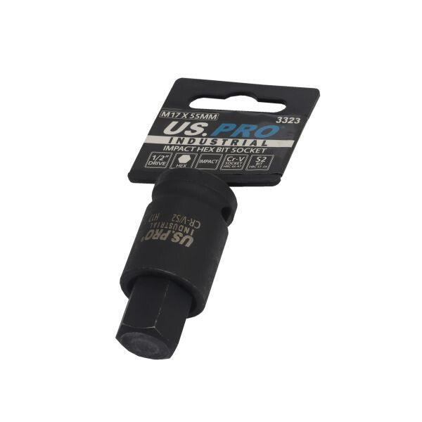 US. PRO INDUSTRIAL - 1/2" DR IMPACT HEX BIT SOCKET M17 X 55MM - SBW Trading Limited