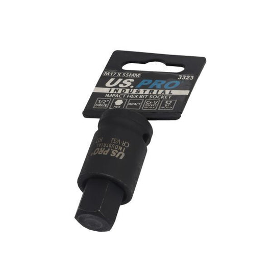 US. PRO INDUSTRIAL - 1/2" DR IMPACT HEX BIT SOCKET M17 X 55MM - SBW Trading Limited