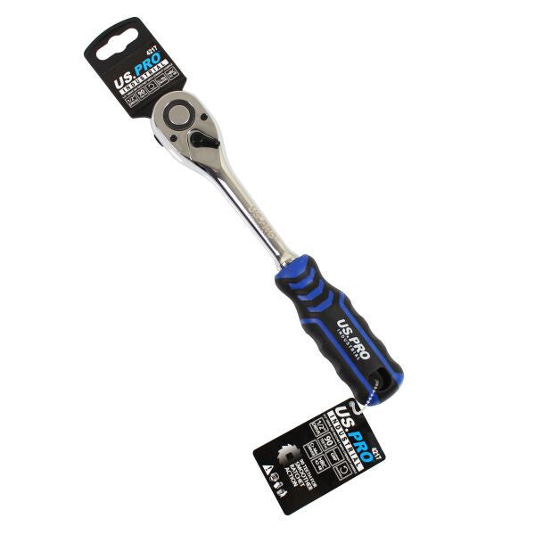 US PRO INDUSTRIAL 1/2" DRIVE 90T RATCHET WITH STRAIGHT HANDLE WITH GRIP - SBW Trading Limited