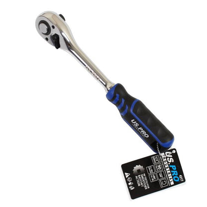 US PRO INDUSTRIAL 1/2" DRIVE 90T RATCHET WITH STRAIGHT HANDLE WITH GRIP - SBW Trading Limited