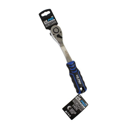 US PRO INDUSTRIAL 1/2" DRIVE 90T RATCHET WITH CURVED HANDLE WITH GRIP - SBW Trading Limited