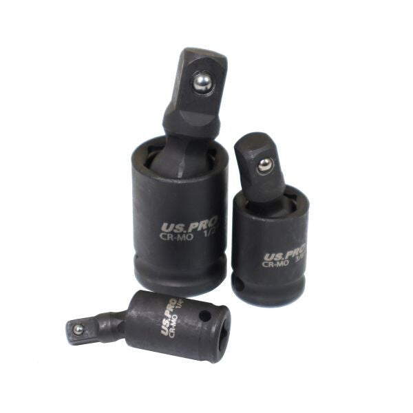 US PRO 3PC IMPACT UNIVERSAL JOINT SET 1/4", 3/8" & 1/2" DRIVES - SBW Trading Limited