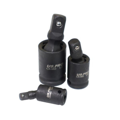US PRO 3PC IMPACT UNIVERSAL JOINT SET 1/4", 3/8" & 1/2" DRIVES - SBW Trading Limited