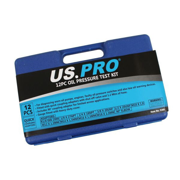 US PRO 12PC OIL PRESSURE TEST KIT - SBW Trading Limited