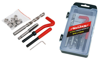 M10 x 1.0mm THREAD REPAIR KIT Helicoil type insert drill bit & tap Metric Heli - SBW Trading Limited