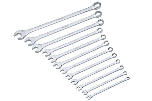 Extra Long Combination Spanner Set 12PC 6- 22MM Long Wrench Spanners Metric - SBW Trading Limited