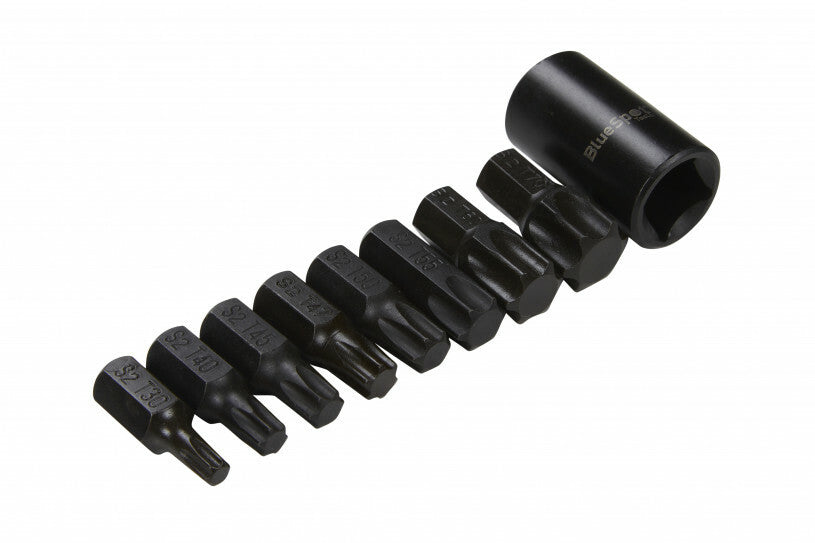 9PC IMPACT TORX BIT SOCKET SET T30, T40, T45, T47, T50, T55, T60, T70 1/2" DRIVE - SBW Trading Limited