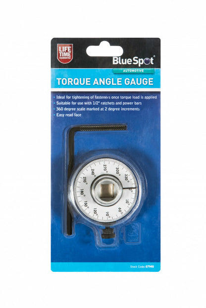Torque angle gauge ½ inch drive BlueSpot 360 Degree Rotation Scale Wrench 07940 - SBW Trading Limited