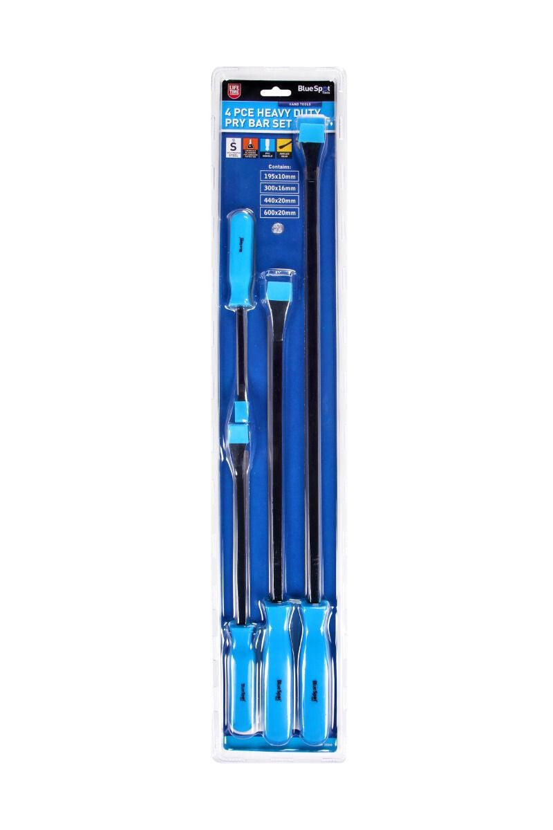 BlueSpot 4 Piece Heavy Duty Pry Bar Lever Set Lifetime Guarantee Jemmy Crow Bars - SBW Trading Limited