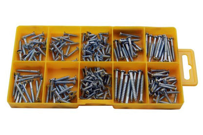 Resolut 215 Piece Assorted Woodscrews - CSK Pozi & Round Head 2899 - SBW Trading Limited