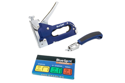 BlueSpot Staple Nail Gun and Staple Remover Set Heavy Duty 3 Way Cable Tacker