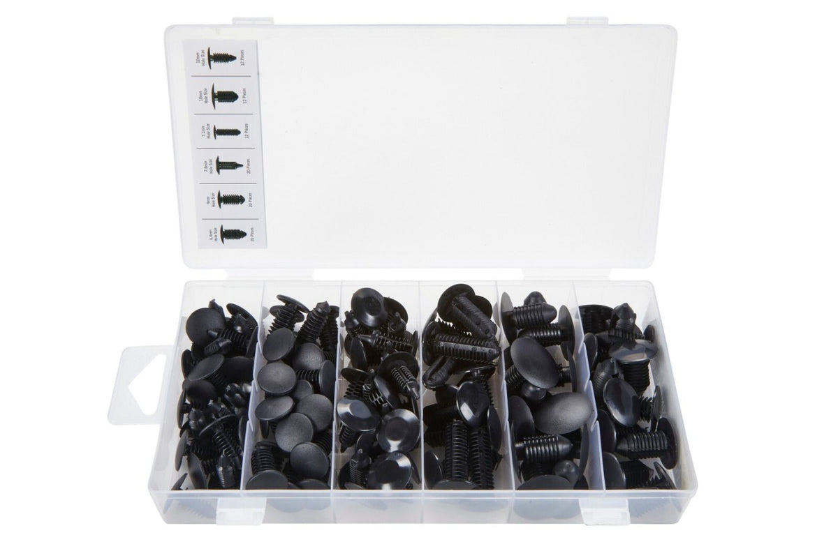 96PC FIR TREE FIXING SET Car Trim Bumper Panel Fasteners Interior Clips Set - SBW Trading Limited