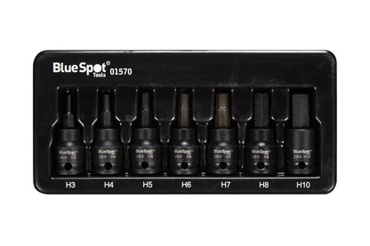 Impact Hex Bit Socket Set 3/8" Drive Allen Sockets Short 3MM - 10MM Tools Steel - SBW Trading Limited