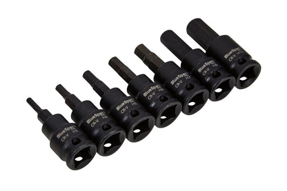 Impact Hex Bit Socket Set 3/8" Drive Allen Sockets Short 3MM - 10MM Tools Steel - SBW Trading Limited