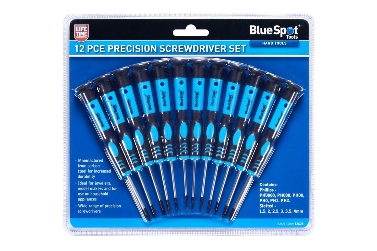 BlueSpot Precision Screwdriver Set 12pc Phone Glasses Watch Mobile Repair Kit - SBW Trading Limited