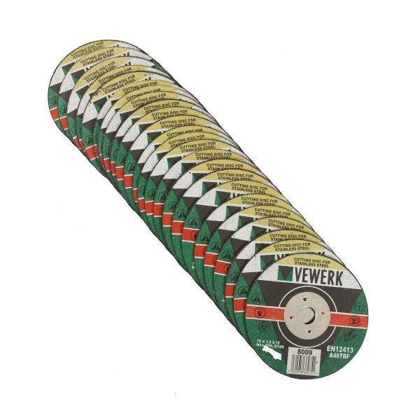VEWERK 100 METAL CUTTING DISCS - 75 X 1.6 X 10MM (4 X PK 25) - SBW Trading Limited