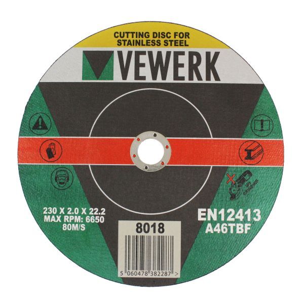 VEWERK 25 PACK - 230 X 2 X 22MM METAL CUTTING DISCS - SBW Trading Limited