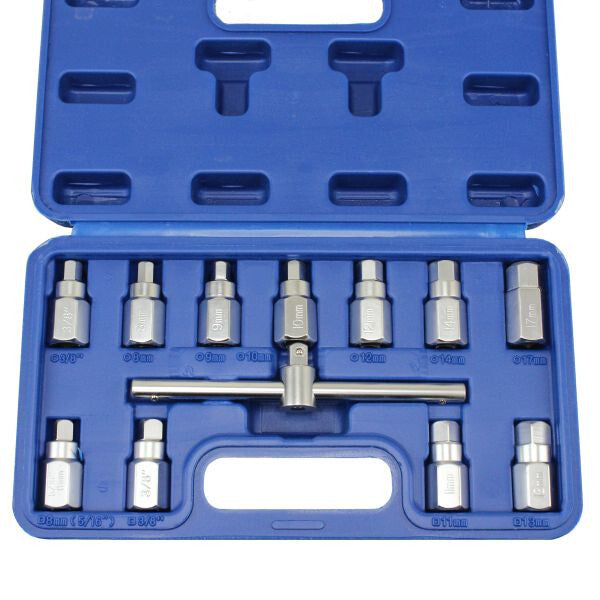 US PRO 12PC 3/8" DR DRAIN PLUG KEY SET - SBW Trading Limited