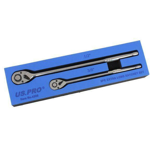 US PRO 2PC EXTRA LONG RATCHET SET 3/8" & 1/2" DRIVES - SBW Trading Limited