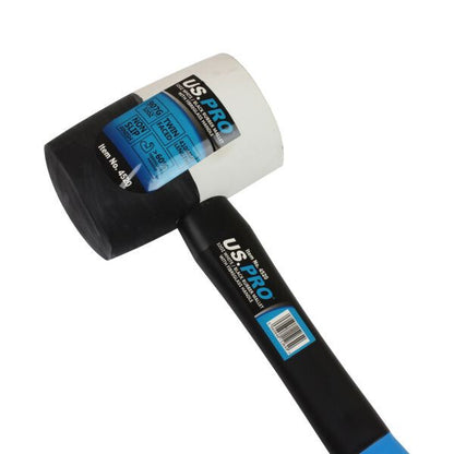 US PRO 32OZ WHITE / BLACK RUBBER MALLET WITH FIBREGLASS HANDLE - SBW Trading Limited