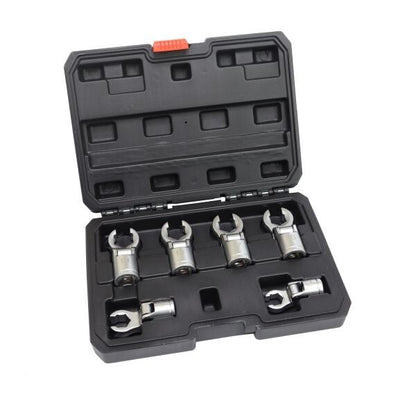 US PRO 6PC 3/8" DR FLEXIBLE CROWS FOOT WRENCH SET FLARE NUT OPEN HEX TOOLS - SBW Trading Limited