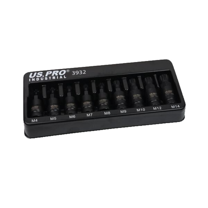 US PRO INDUSTRIAL 9PC 3/8" DR IMPACT SPLINE BIT SOCKETS - SBW Trading Limited