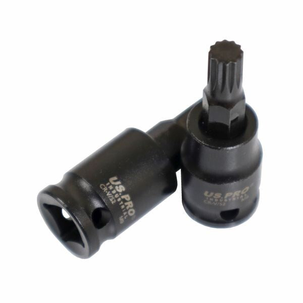 US PRO INDUSTRIAL 9PC 3/8" DR IMPACT SPLINE BIT SOCKETS - SBW Trading Limited