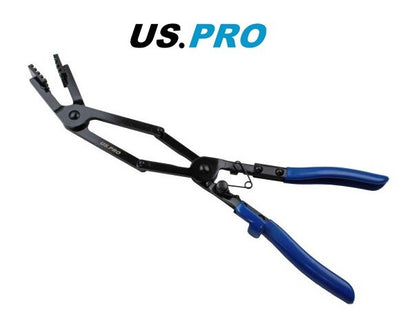 US PRO Double Jointed Long Reach Hose Clamp Pliers Angled Garage Tool Plier 3450