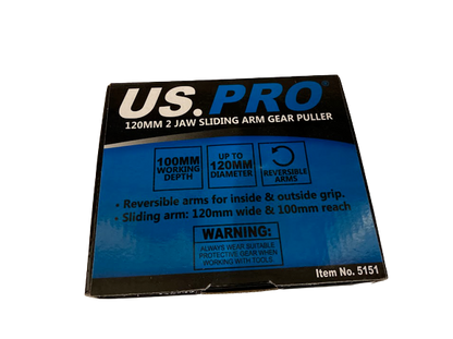 US PRO 120MM 2 JAW SLIDING ARM GEAR PULLER - SBW Trading Limited