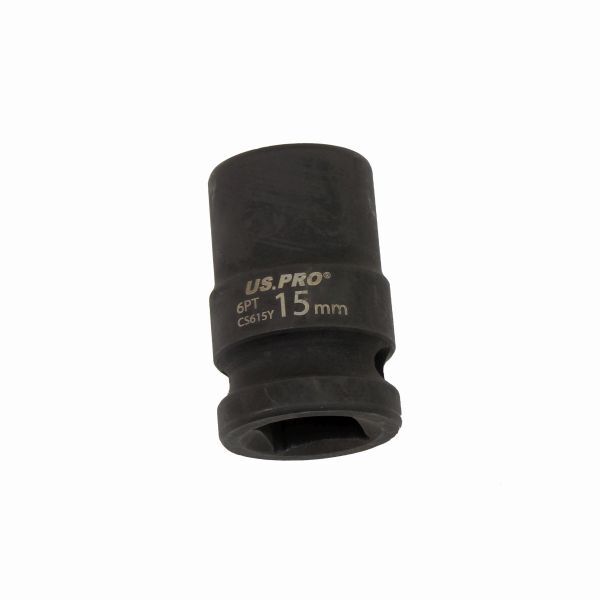 US PRO - SINGLE 1/2" DR 15MM 6PT IMPACT SOCKET EURO STYLE - SBW Trading Limited