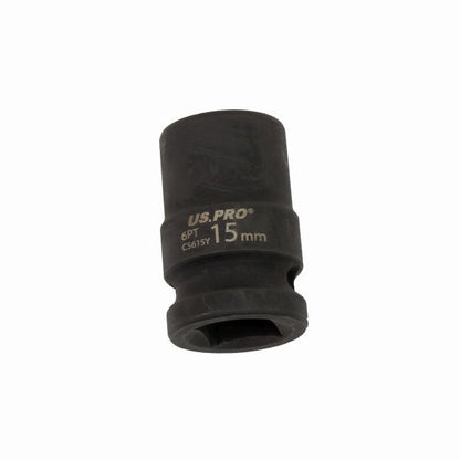 US PRO - SINGLE 1/2" DR 15MM 6PT IMPACT SOCKET EURO STYLE - SBW Trading Limited