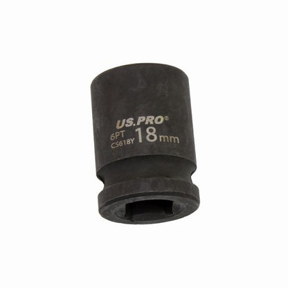 US PRO - SINGLE 1/2" DR 18MM 6PT IMPACT SOCKET EURO STYLE - SBW Trading Limited