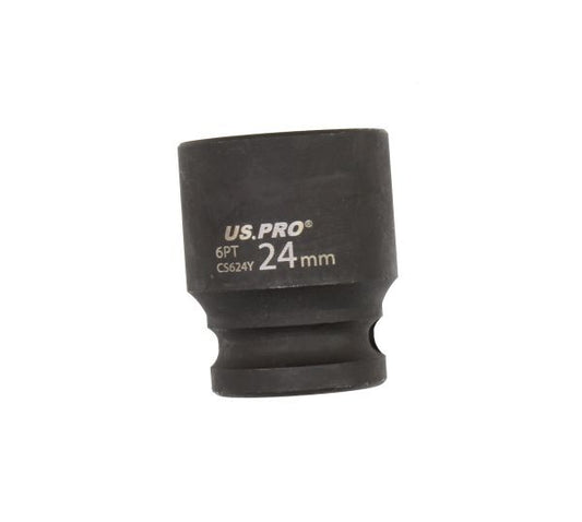 US PRO - SINGLE 1/2" DR 24MM 6PT IMPACT SOCKET EURO STYLE - SBW Trading Limited