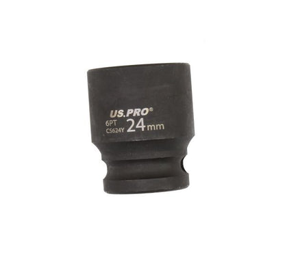 US PRO - SINGLE 1/2" DR 24MM 6PT IMPACT SOCKET EURO STYLE - SBW Trading Limited