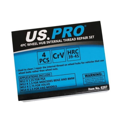 US PRO 4PC WHEEL HUB INTERNAL THREAD REPAIR SET - M12 M14 - SBW Trading Limited