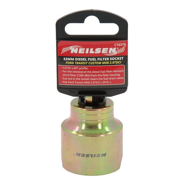 Diesel Fuel Filter Socket 32mm Ford Transit Custom MK8 2.0TDCi 2016  1/2" Drive - SBW Trading Limited