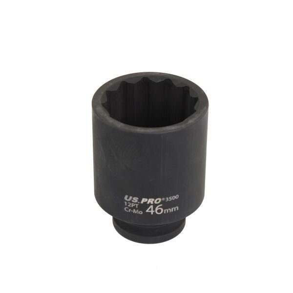 US PRO 46MM X 1/2" DEEP IMPACT SOCKET - 12 POINT 85MM LONG - SBW Trading Limited